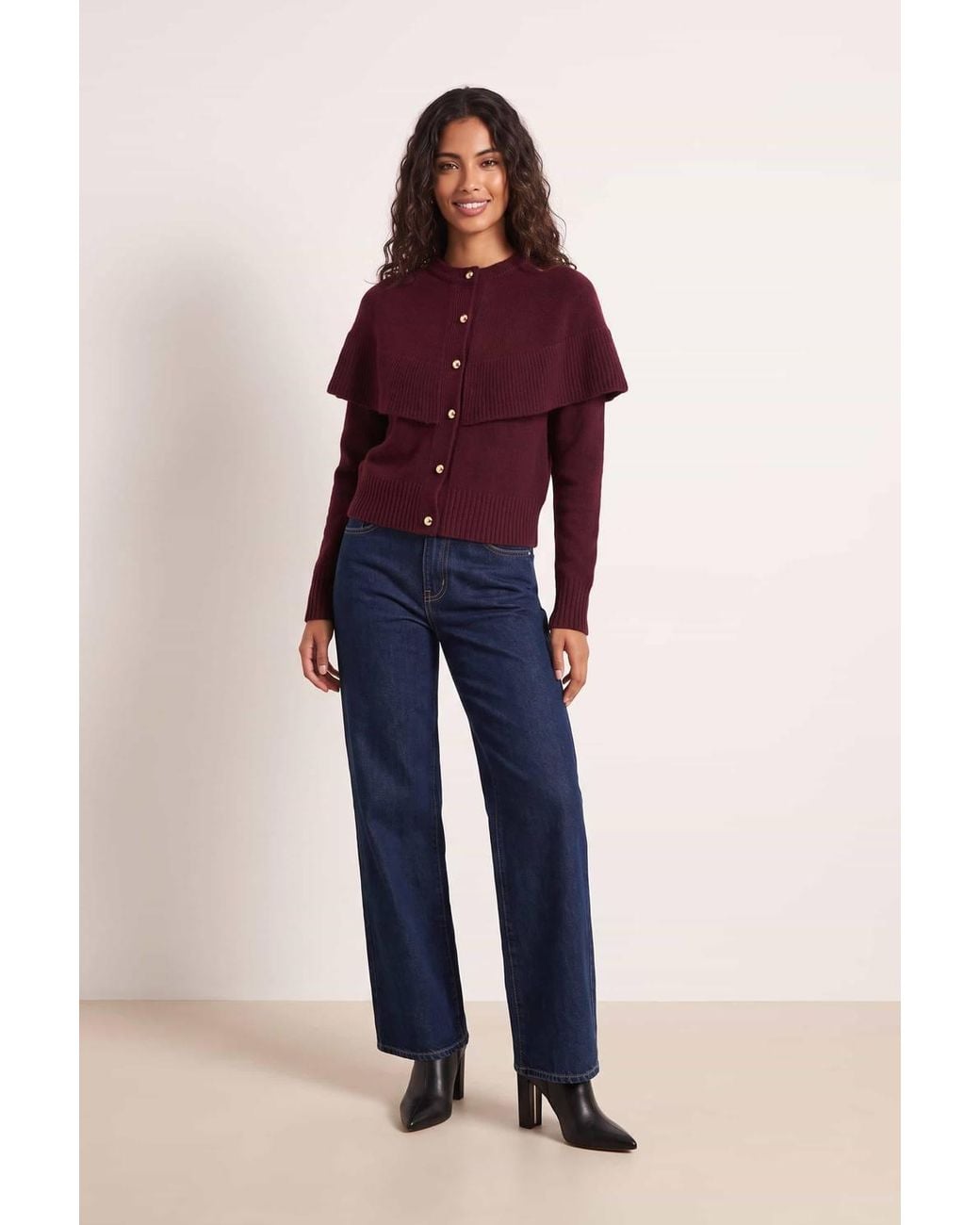 Style Cheat Blue Cape Frill Knit