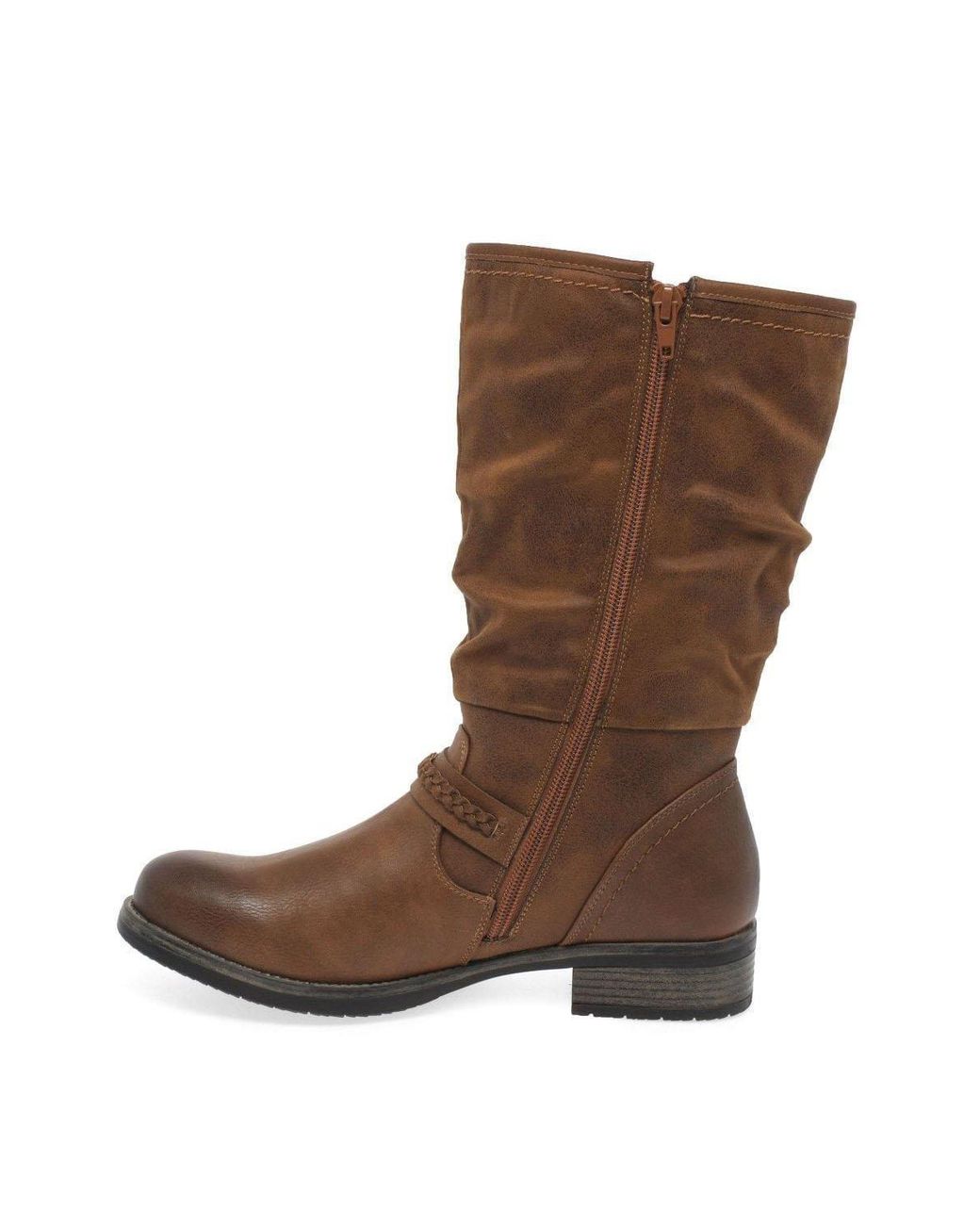 Rieker Brown 'Estella' Calf Length Slouch Boots