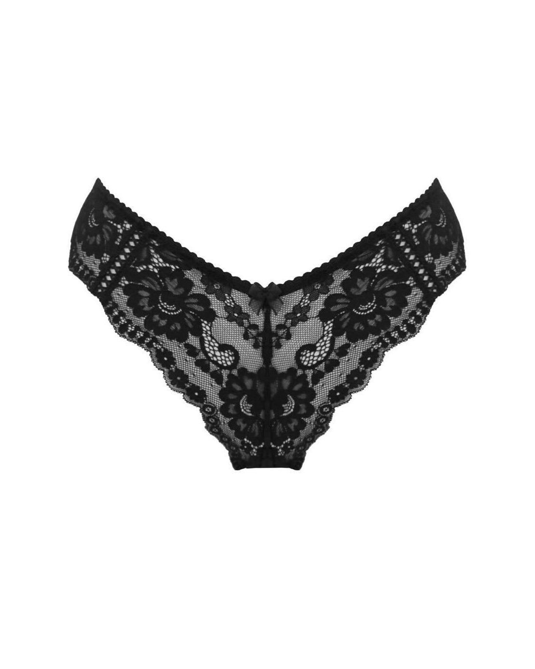 Pour Moi Black Fleur V-Shaped Brief