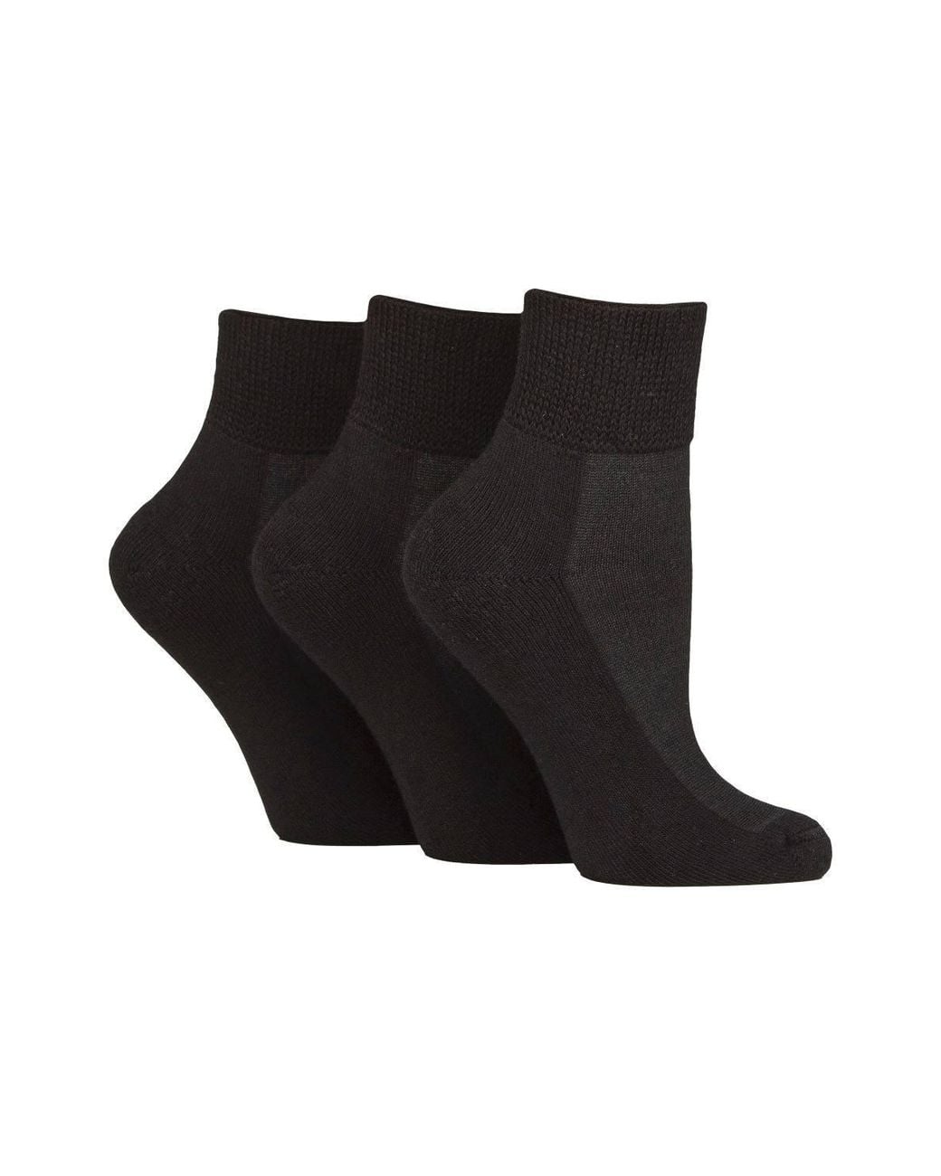 IOMI Black 3 Pack Bamboo Diabetic Ankle Socks Socks for men