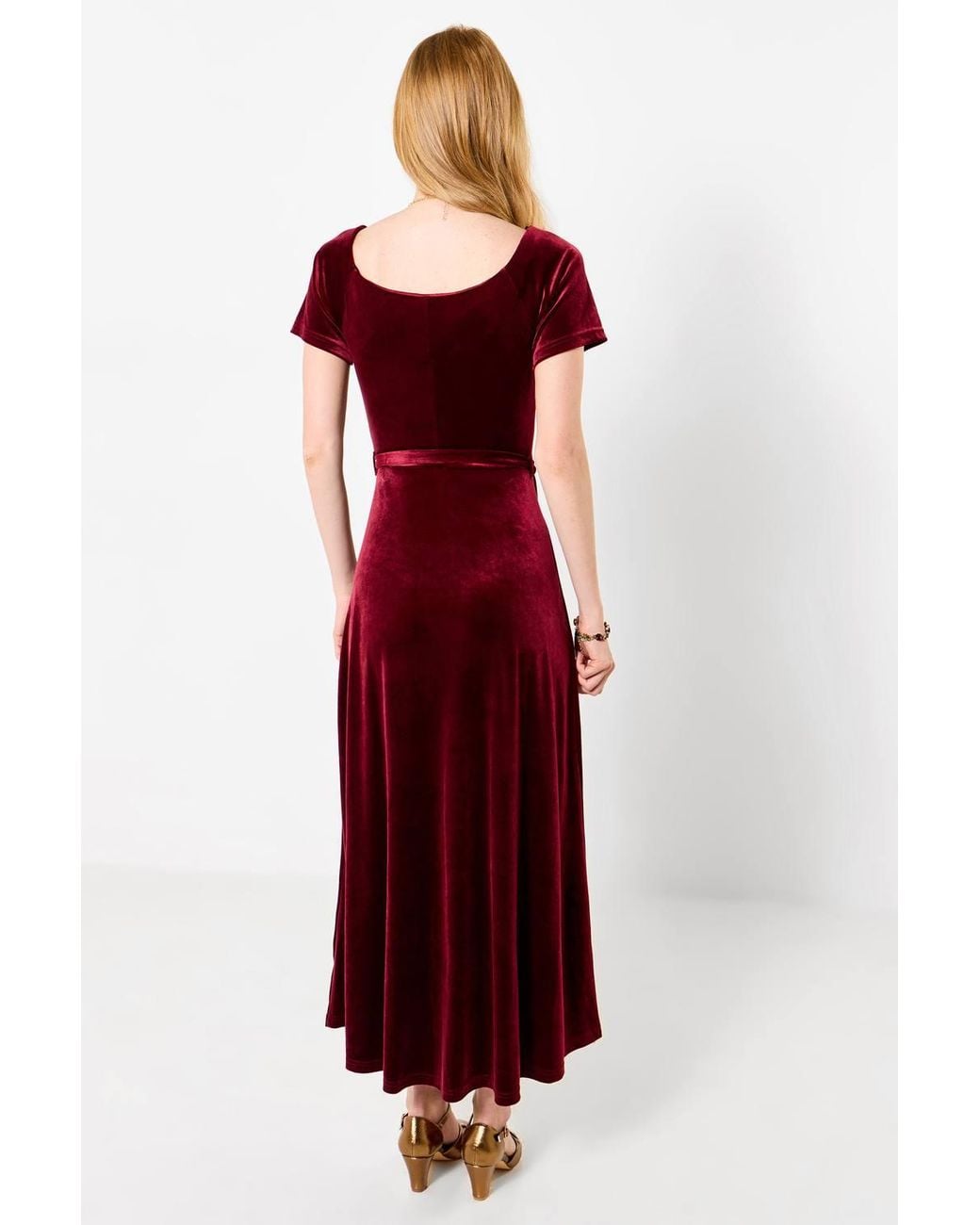 Joe Browns Orange Petite Perfect Party Ruffle Velour Dress