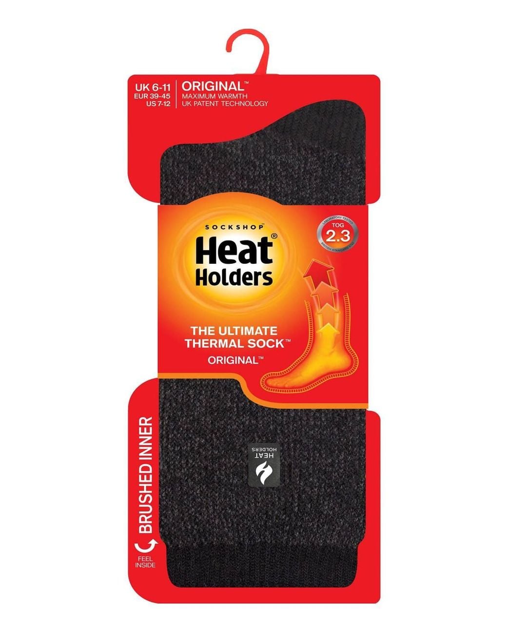 Heat Holders Black Twist Patterned Thick Winter Warm Thermal Socks for men