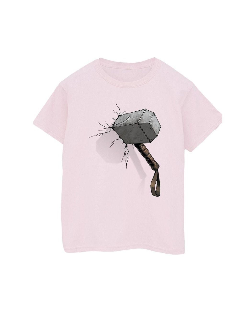 Marvel Purple Thor Hammer Crack T-Shirt for men