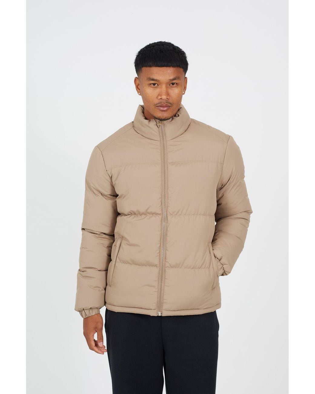 Brave Soul Natural Funnel Neck Padded Jacket for men