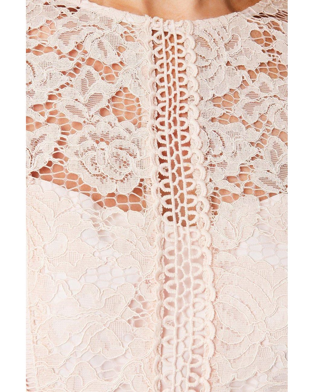 Wallis Natural Lace Fit & Flare Midi Dress