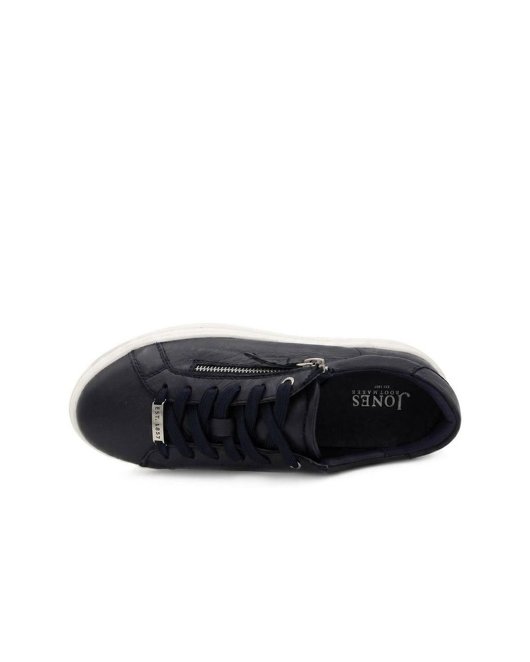 Jones Bootmaker Blue Amaliadawide Wide Fit Leather Platform Trainers