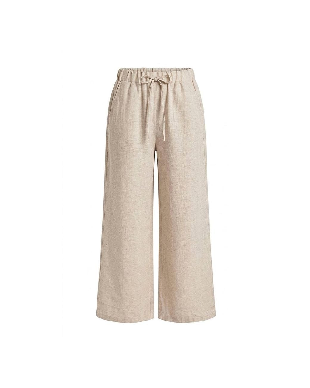 James Lakeland Natural Linen Blend Drawstring Trousers