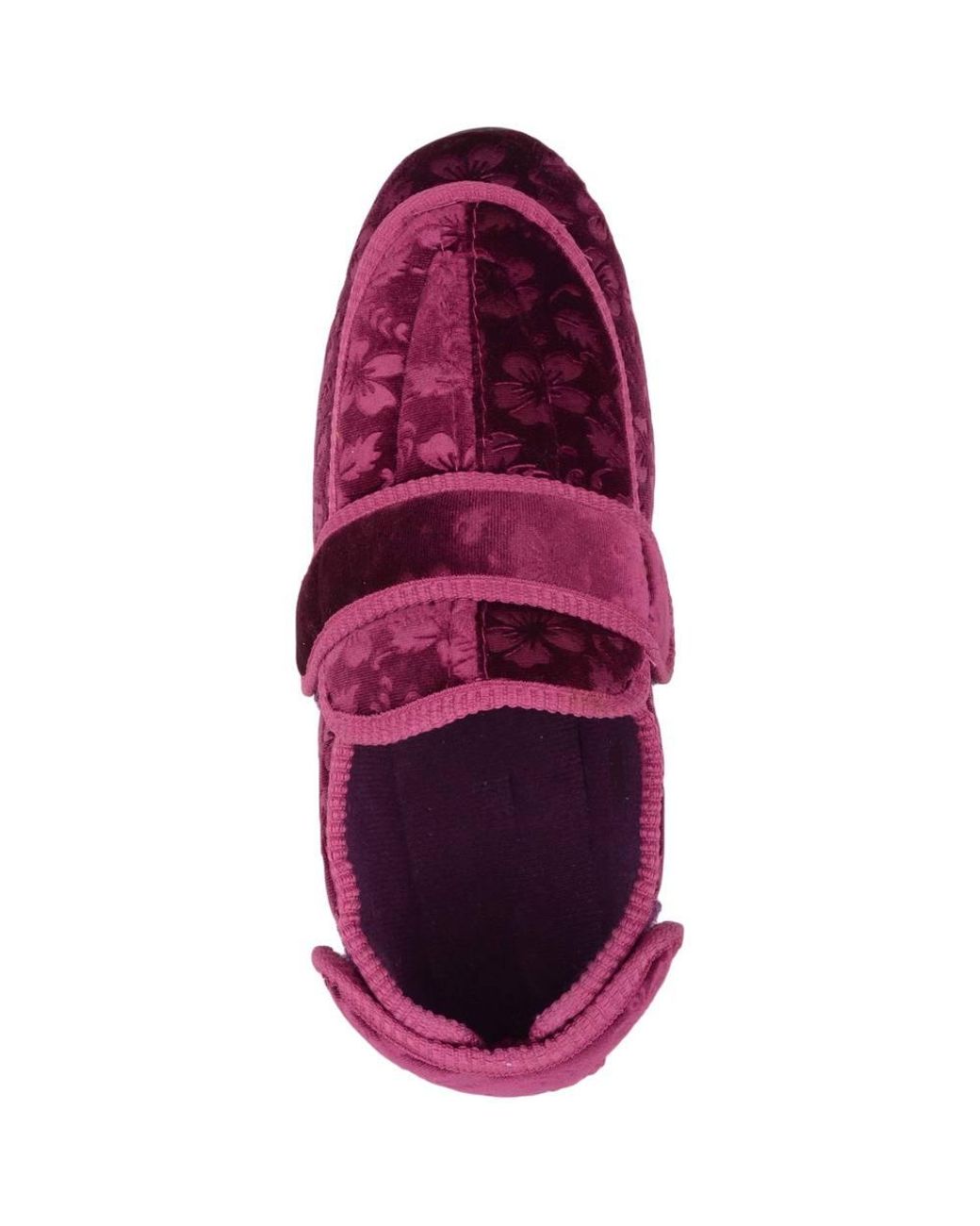 Absolute Footwear Purple Velour Style Indoor Slippers Booties, Multi Way Ripper Fastening