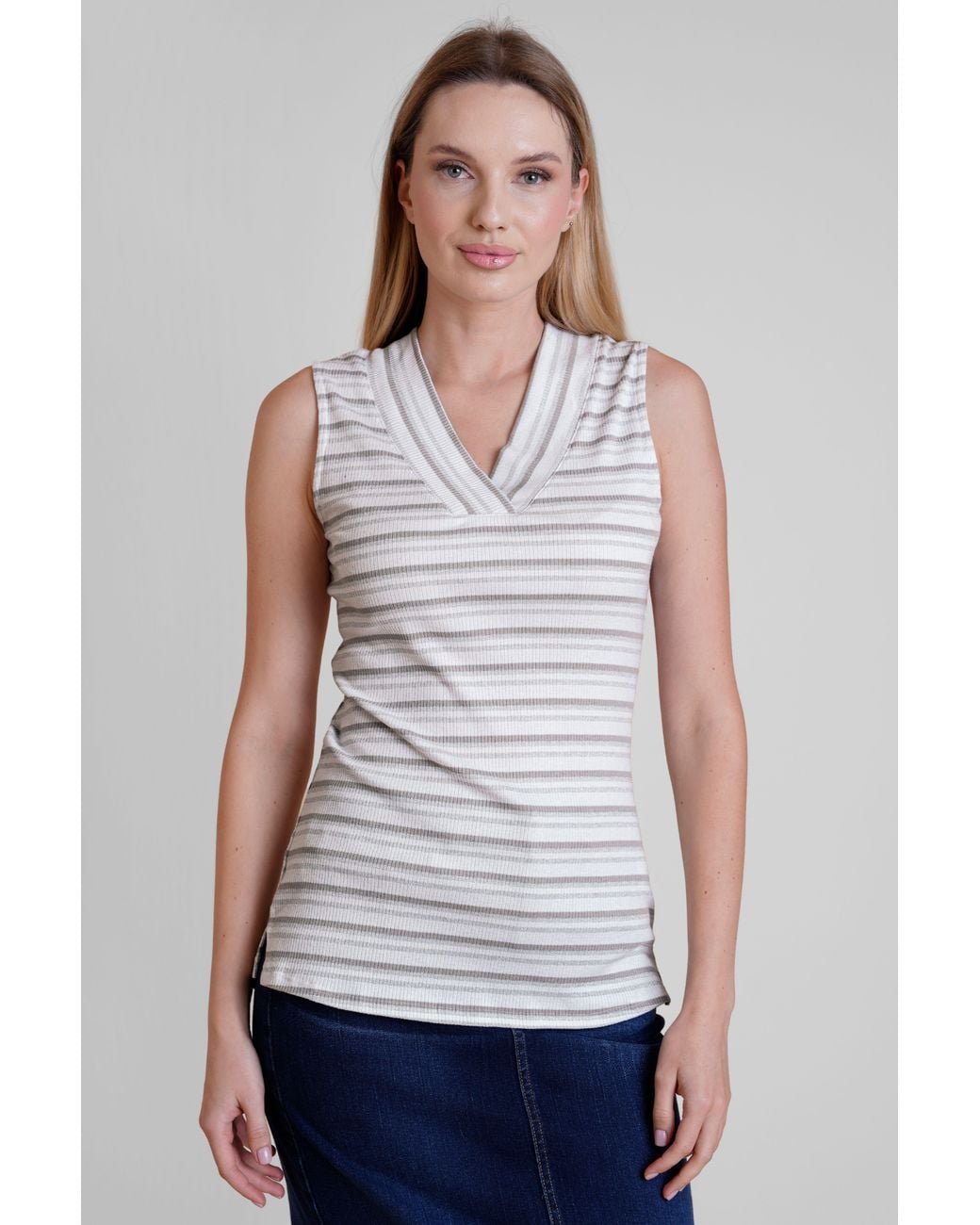 Enorsia White Metallic V-Neck V Back Tops