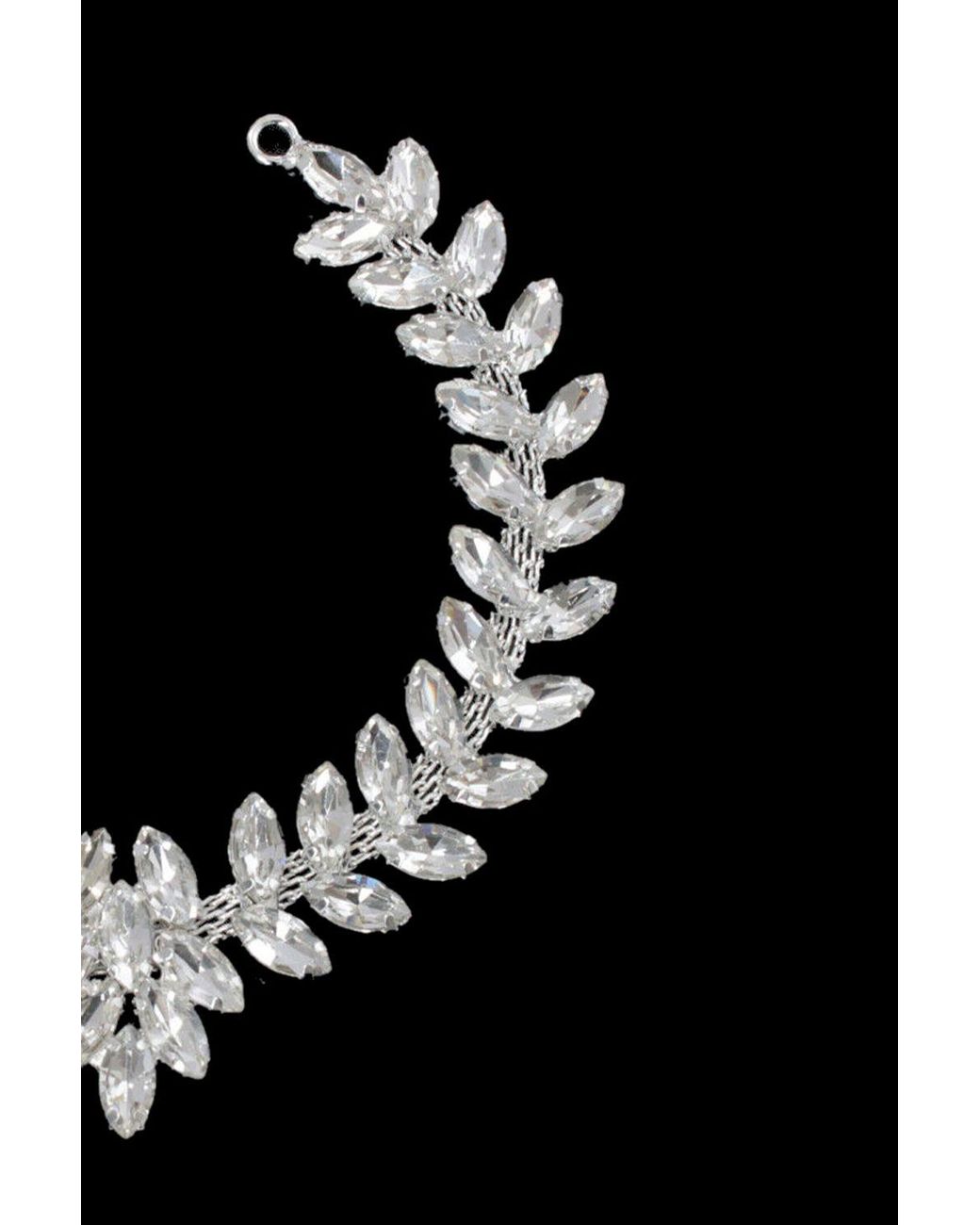 Neel Blue Black Diamante Motif, Crystal Appliques, 210Mm X 35Mm