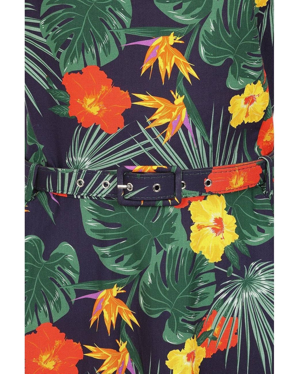 Banned Retro Blue Morena Tropical Summer Swing Dress