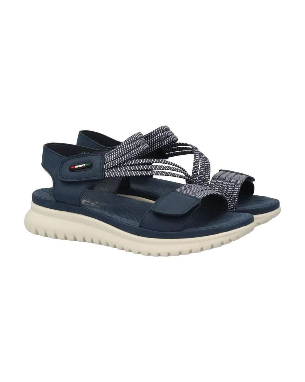 Cipriata Blue Eletta Crossover Strap Sandals