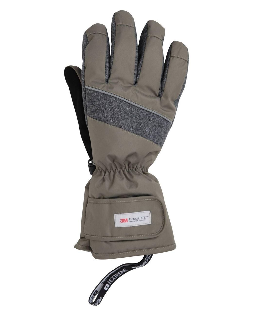 Mountain Warehouse Black Waterproof Breathable Thinsulate Lined Adjustable Fit Ski Gloves for men