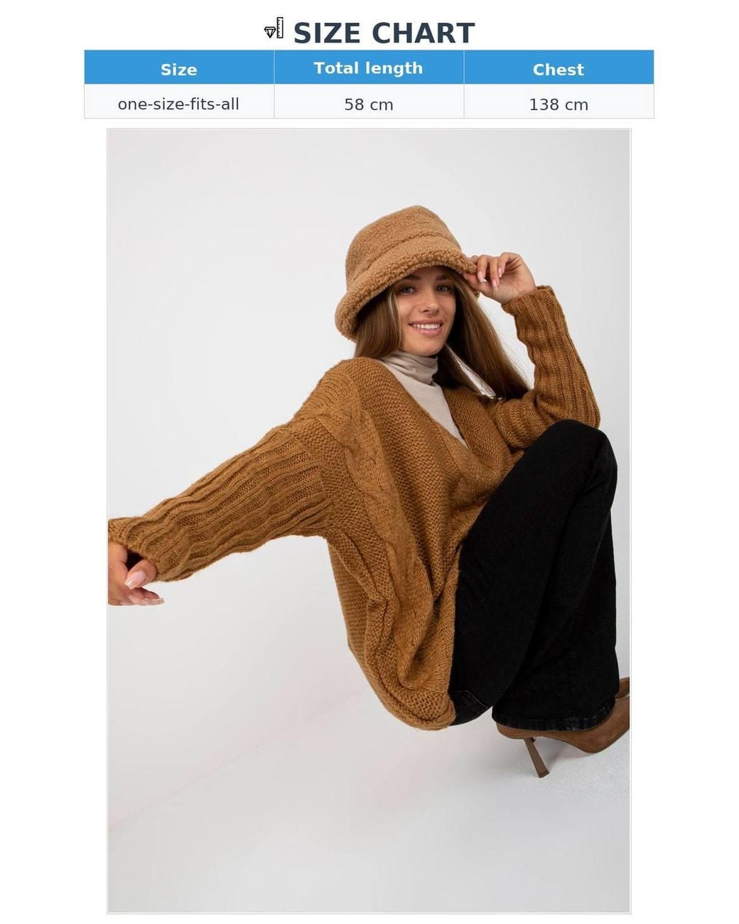 Love Lace Brown Heart Neck Long Sleeve Sweater Style 170990