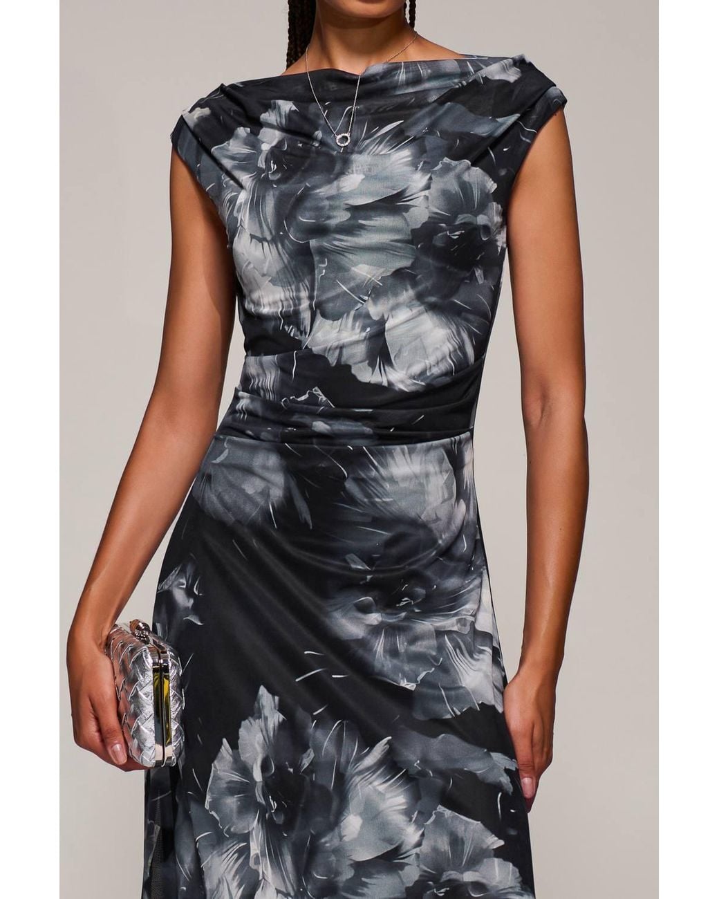 Jolie Moi Black Multiway Neckline Mesh Maxi Dress