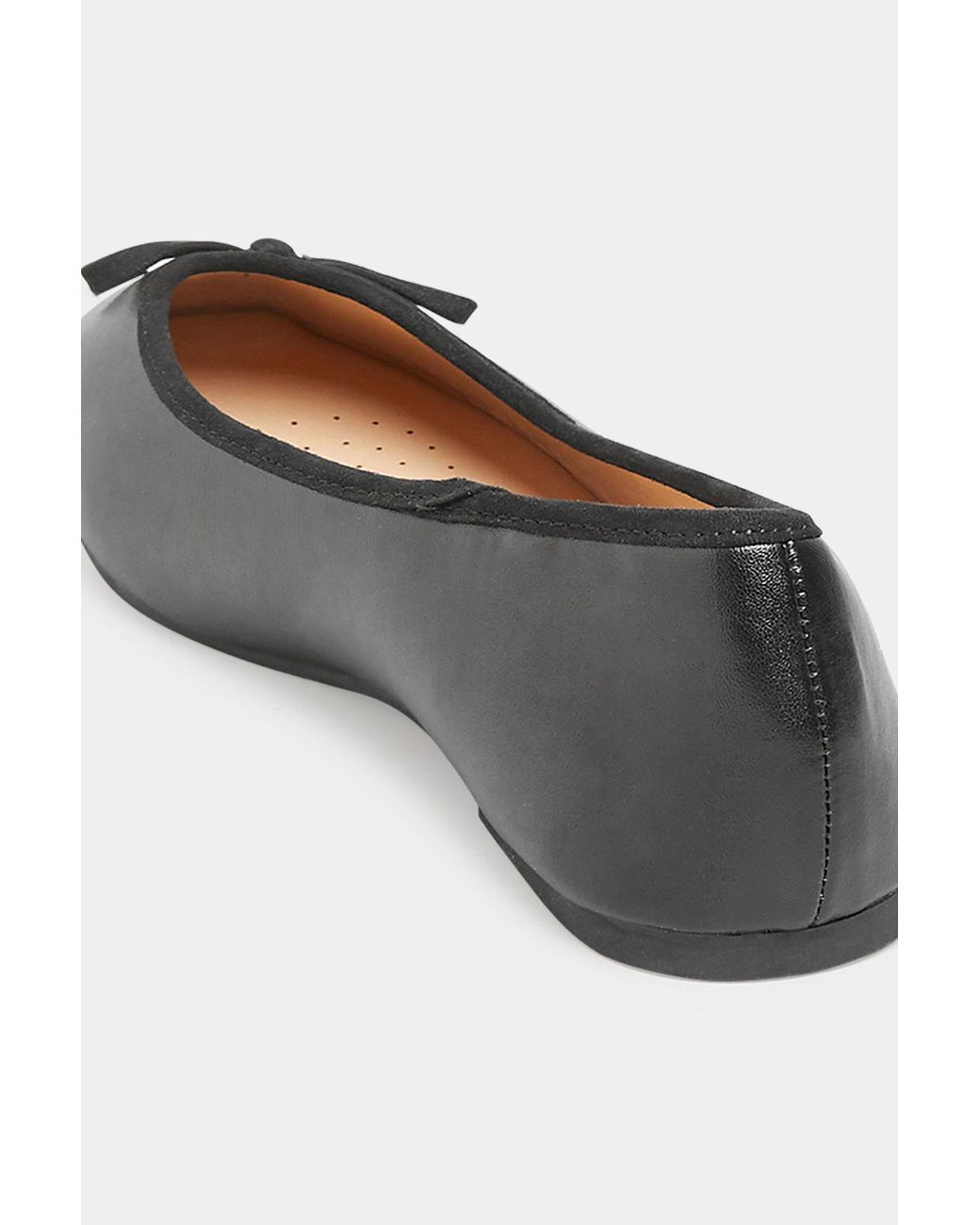 Yours Black Extra Wide Fit Ballerina Pumps With Bow Detail