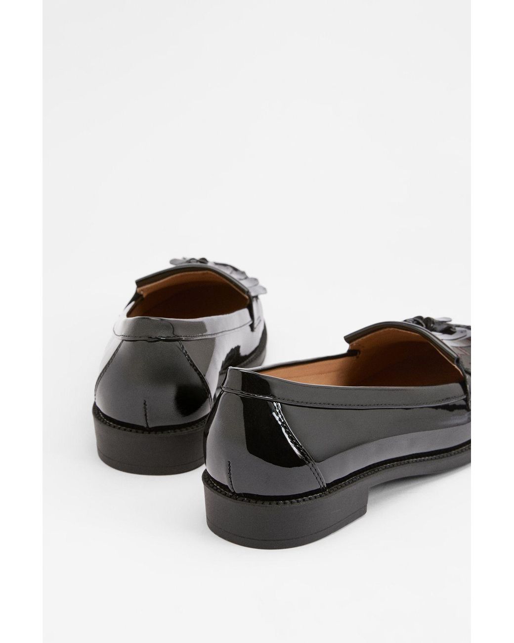 Dorothy Perkins Black Wide Fit Leigh Fringe Loafers