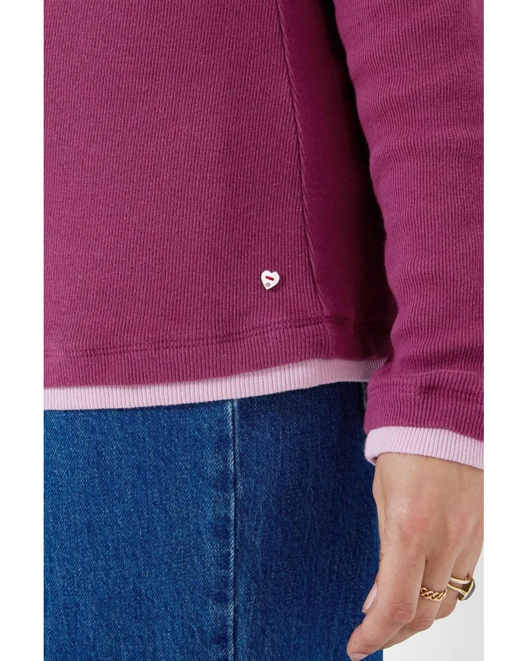 Joe Browns Purple Margot Jersey Double Layer Henley Top