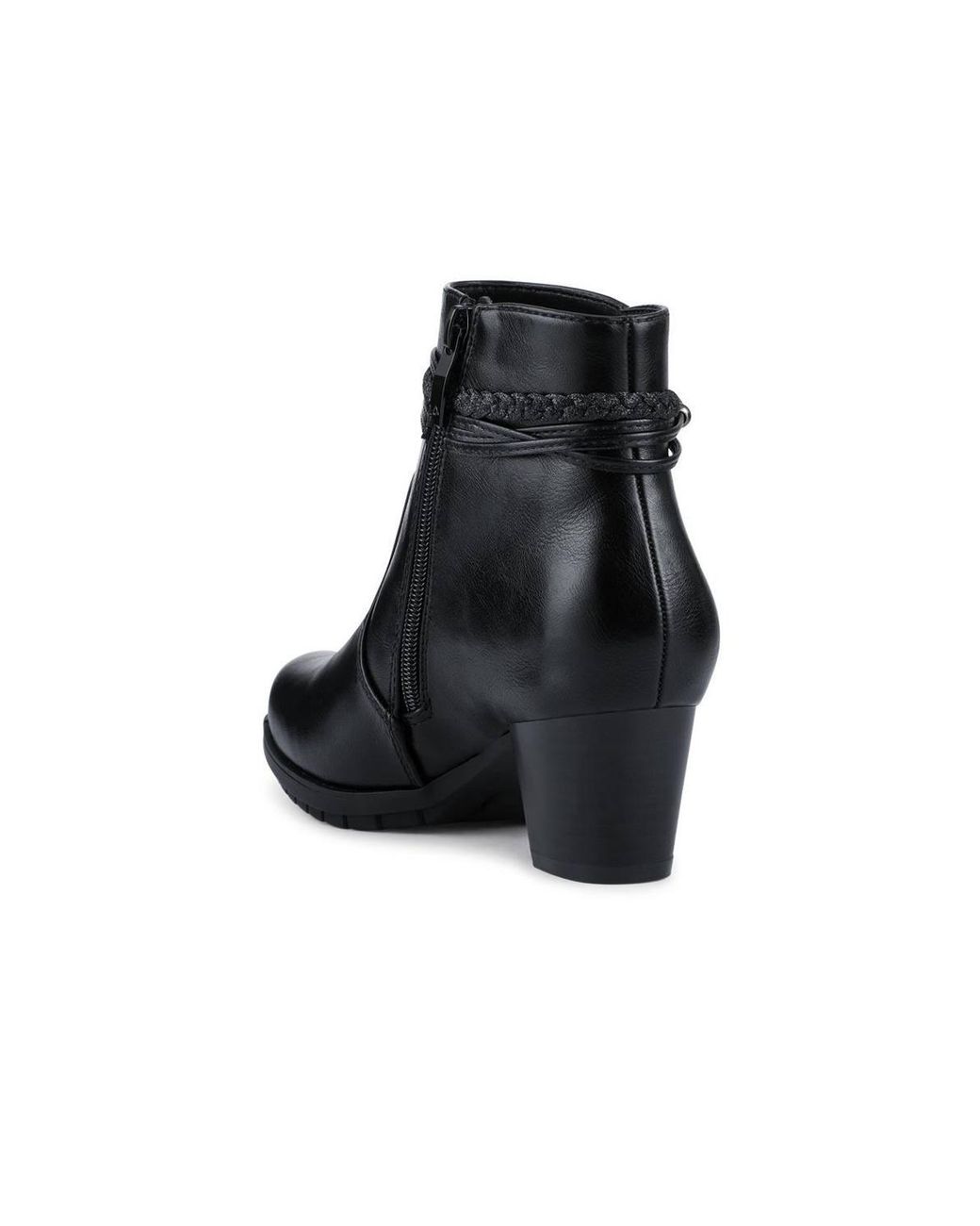Pavers Black Lace-Detailed Heeled Ankle Boots