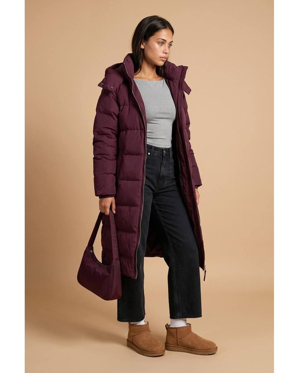 Urban Bliss Blue Seamless Mid Length Puffer