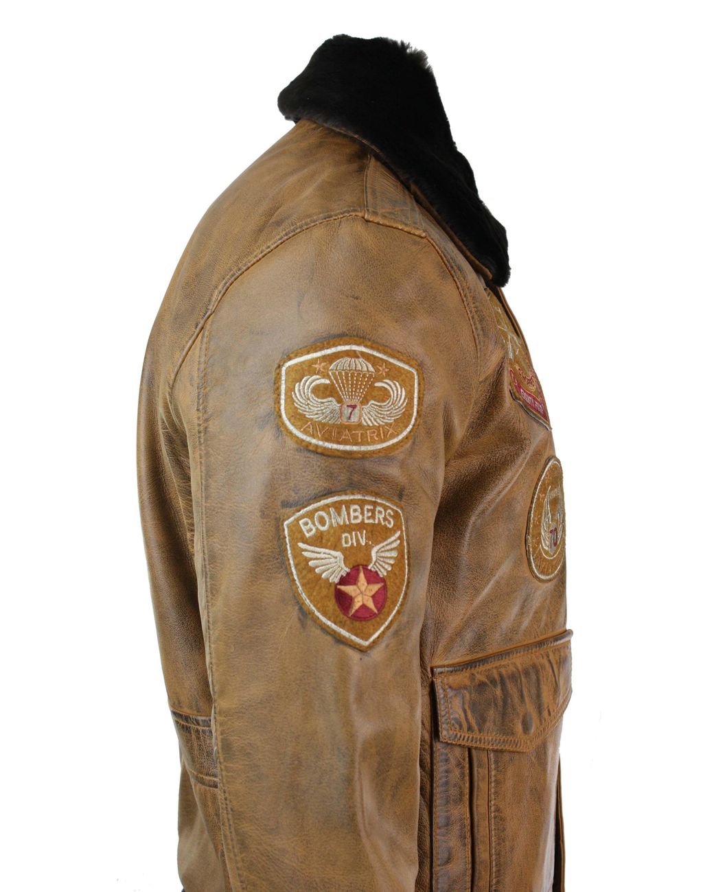 TruClothing Brown Aviator Pilot Bomber Jacket for men