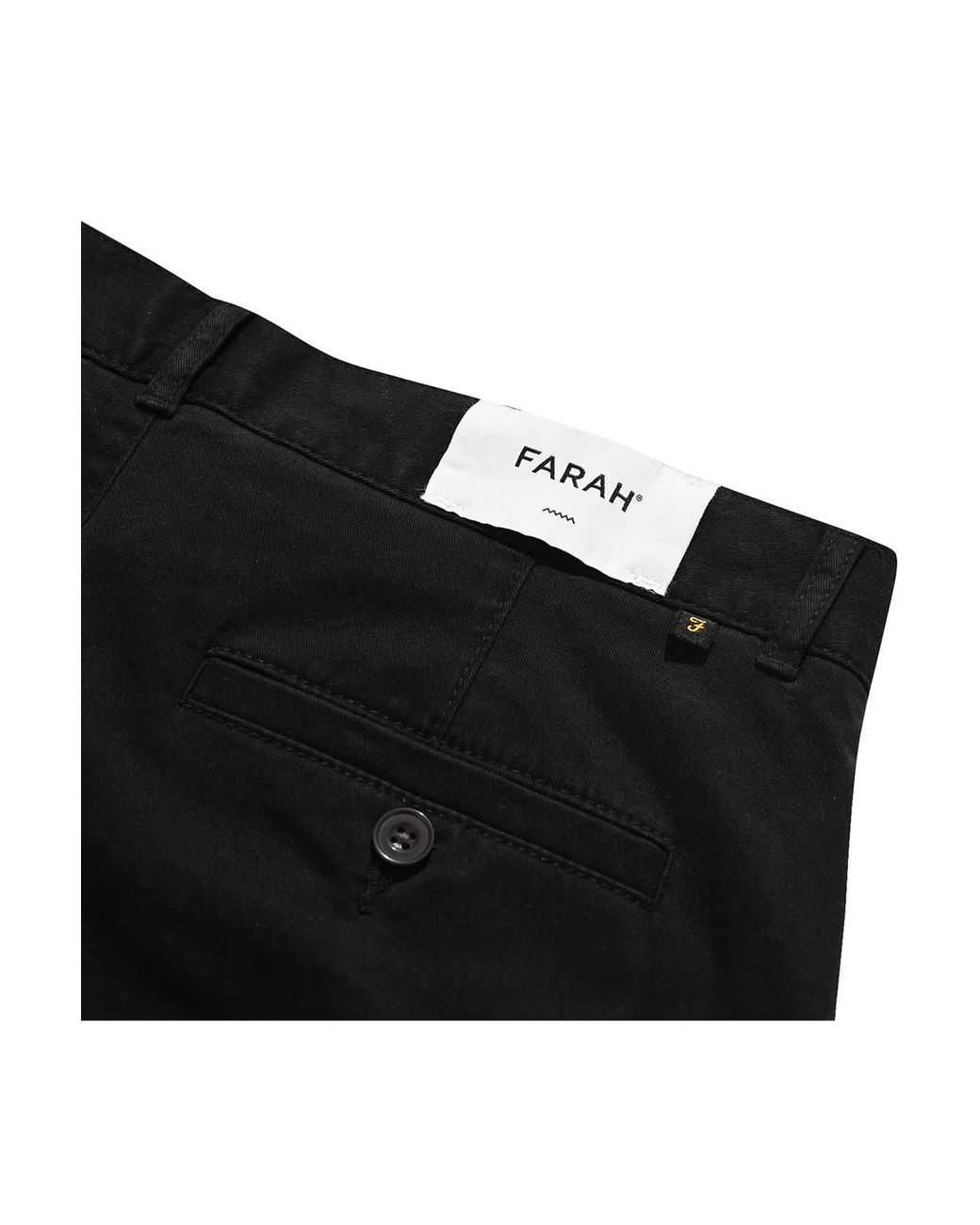 Farah Black Elm Stretch Chino Trousers for men