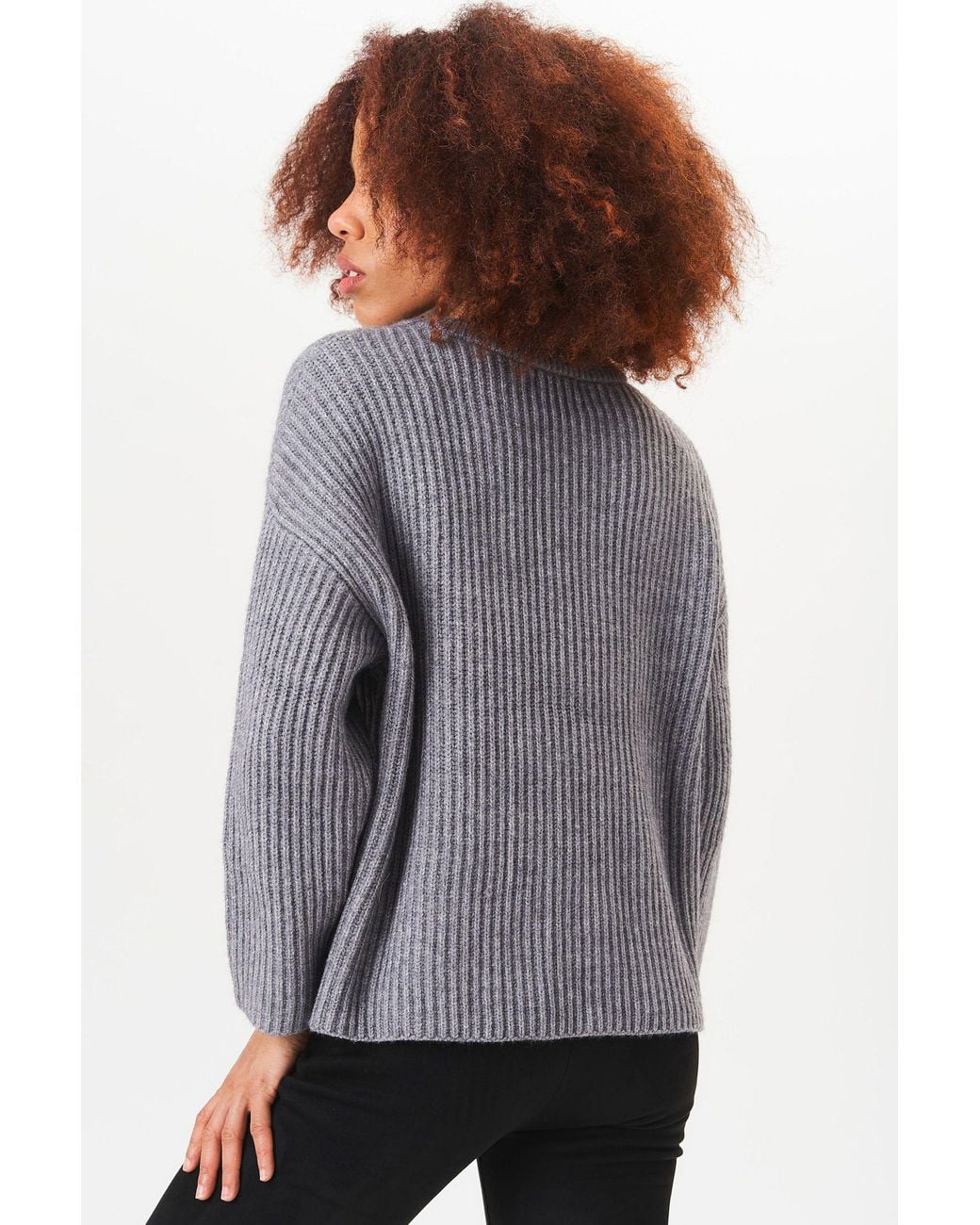 Gini London Gray Chunky Knit Oversized Jumper