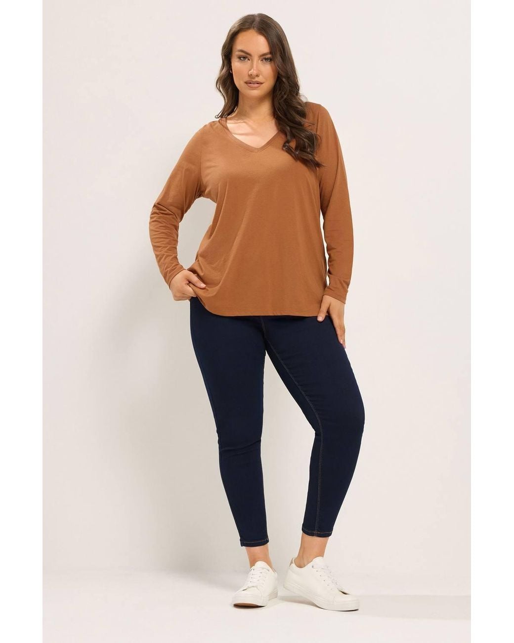 Yours Brown 3 Pack Long Sleeve T-Shirts