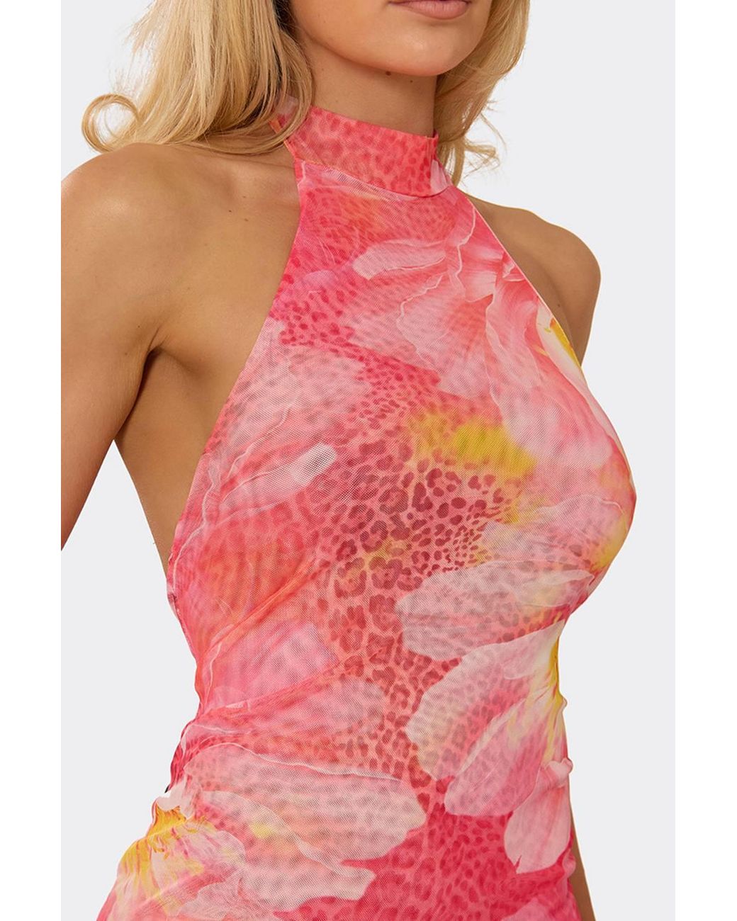 EGO Pink Sleeveless Open Back Mini Dress