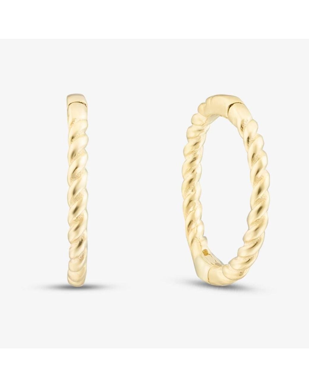 T.H.Baker Metallic 9Ct 10Mm Twist Endless Hoop Earrings 1.51.3196