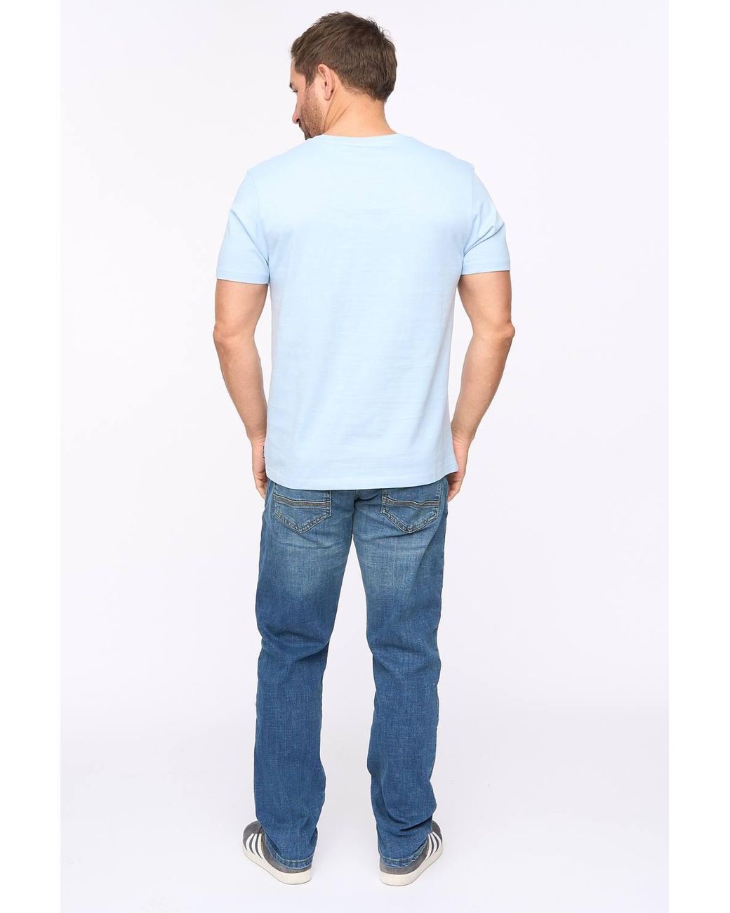 Bewley & Ritch White Malwaves 100% Slub Cotton Graphic Crew Neck T-Shirt for men