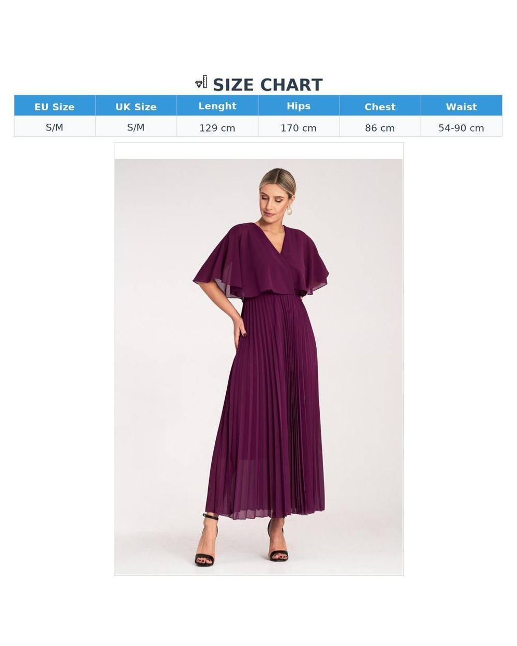Love Lace Purple Viscose Pleated Short Sleeve Maxi Dress