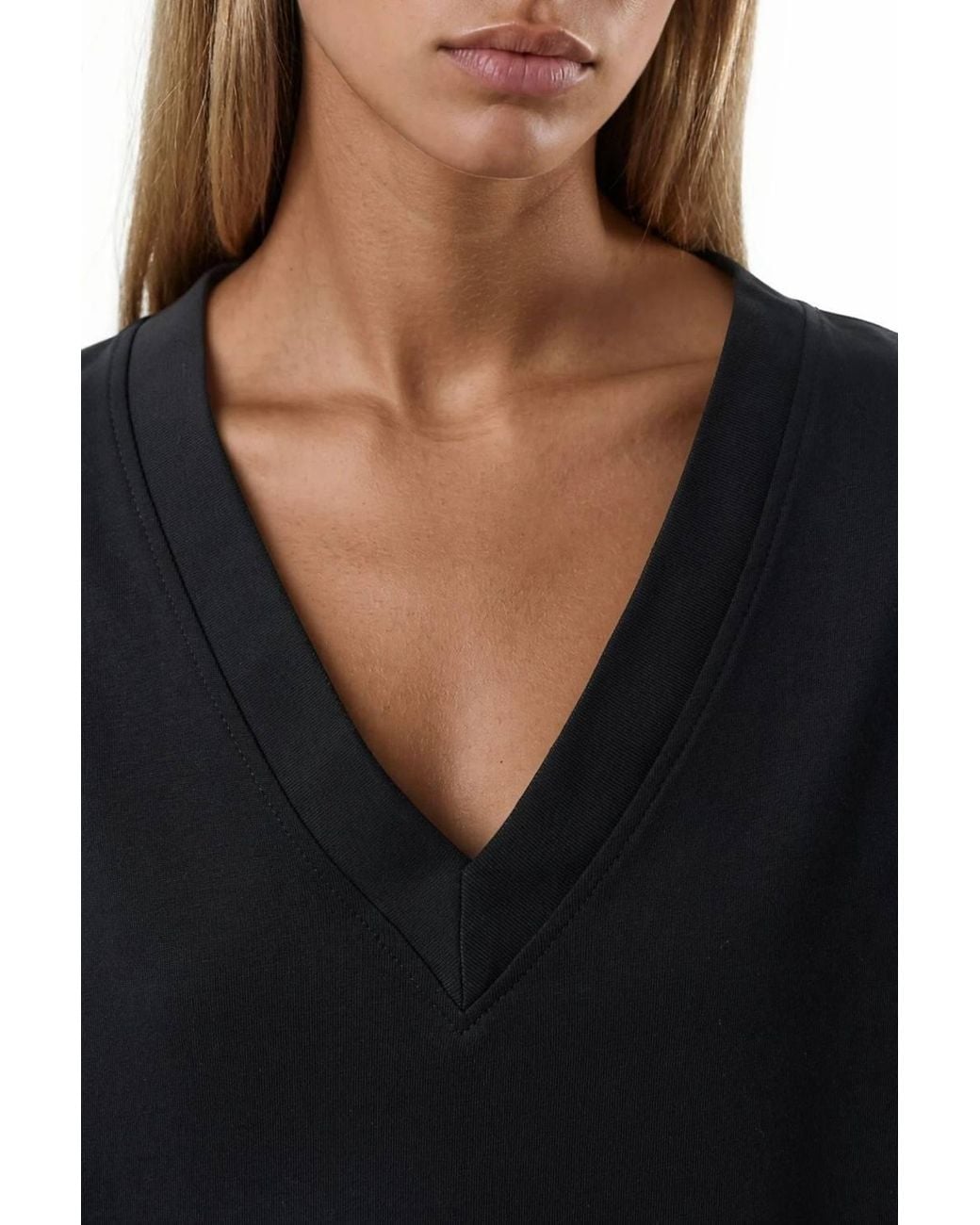 Busem Blue V-Neck Loose Fit Midi Dress