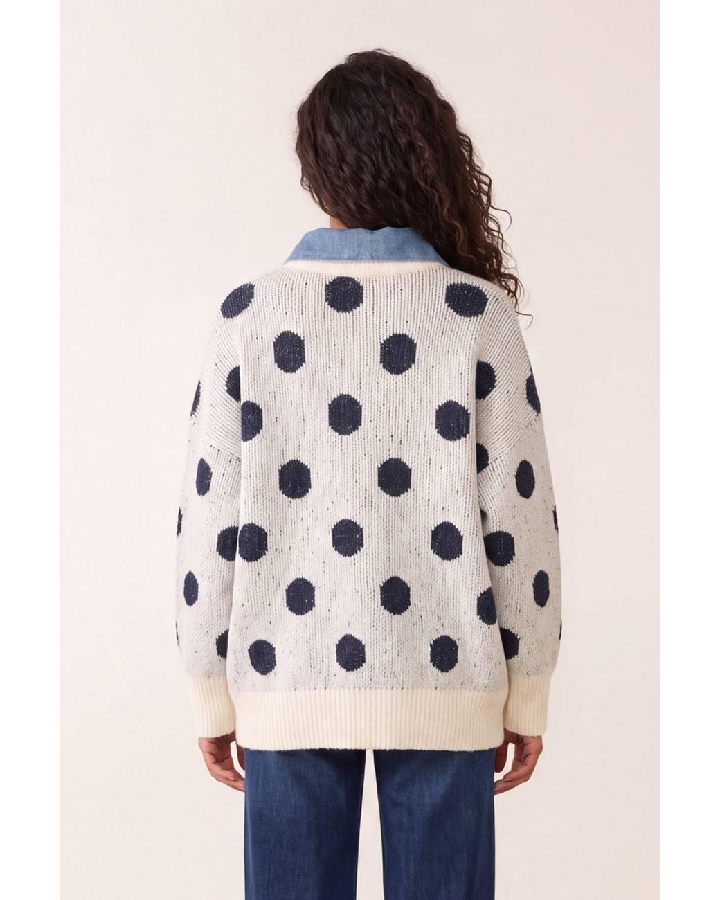 Blue Vanilla Natural Long Sleeve Collar Jumper