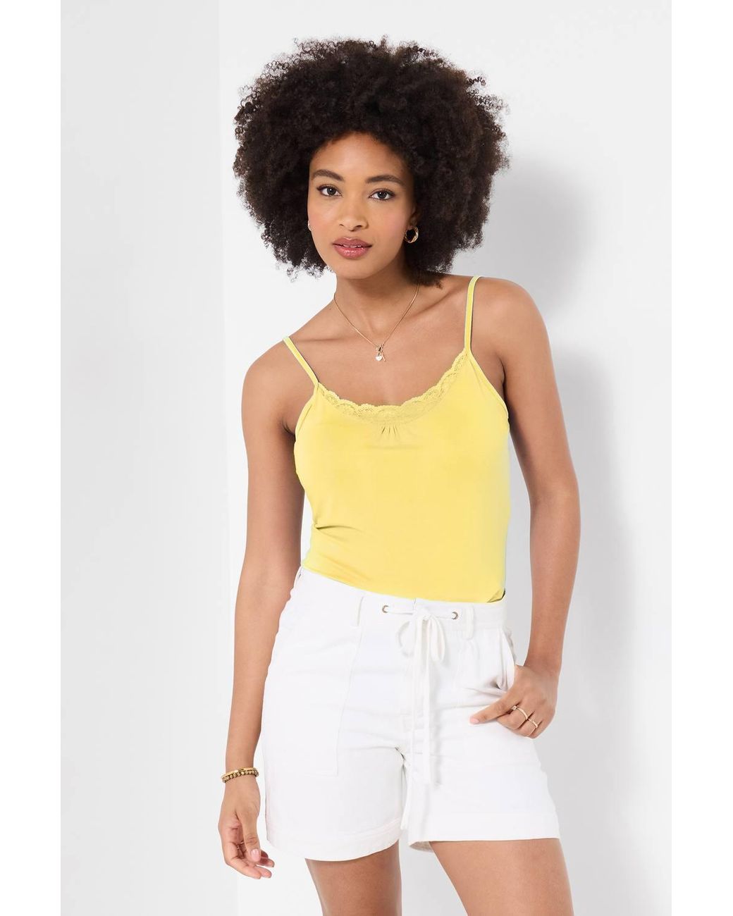 Joe Browns Yellow Lace Trim Jersey Cami With Adjustable Straps