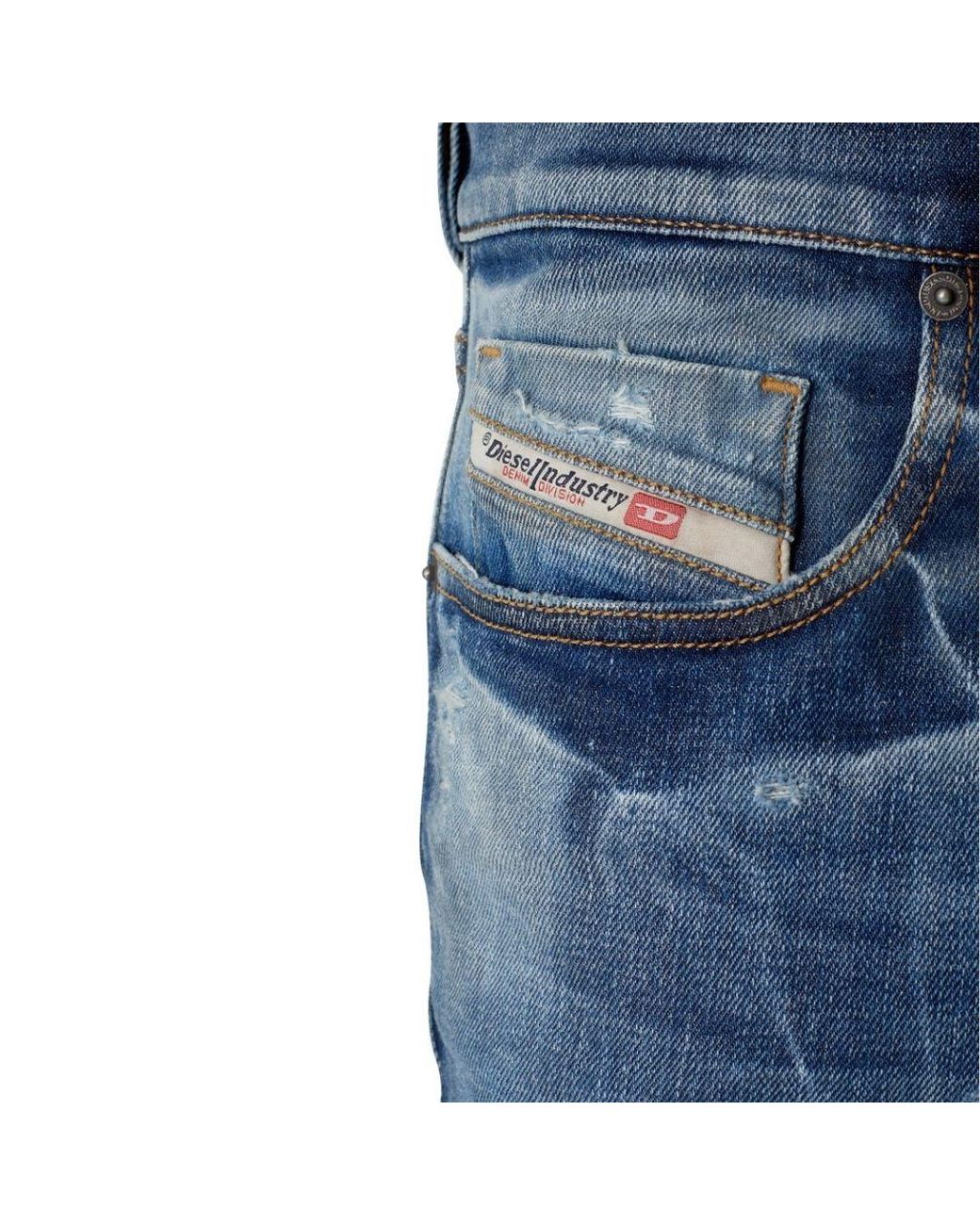 DIESEL Blue D-Strukt Distressed Jeans for men