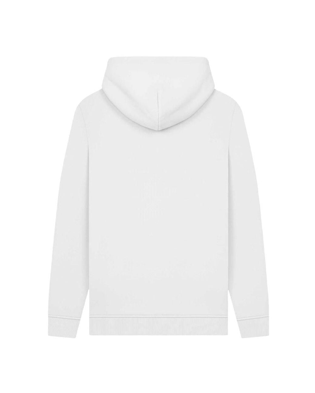 Tridri White Brushed Back Fleece Hooded Pullover With Kangaroo Pocket for men