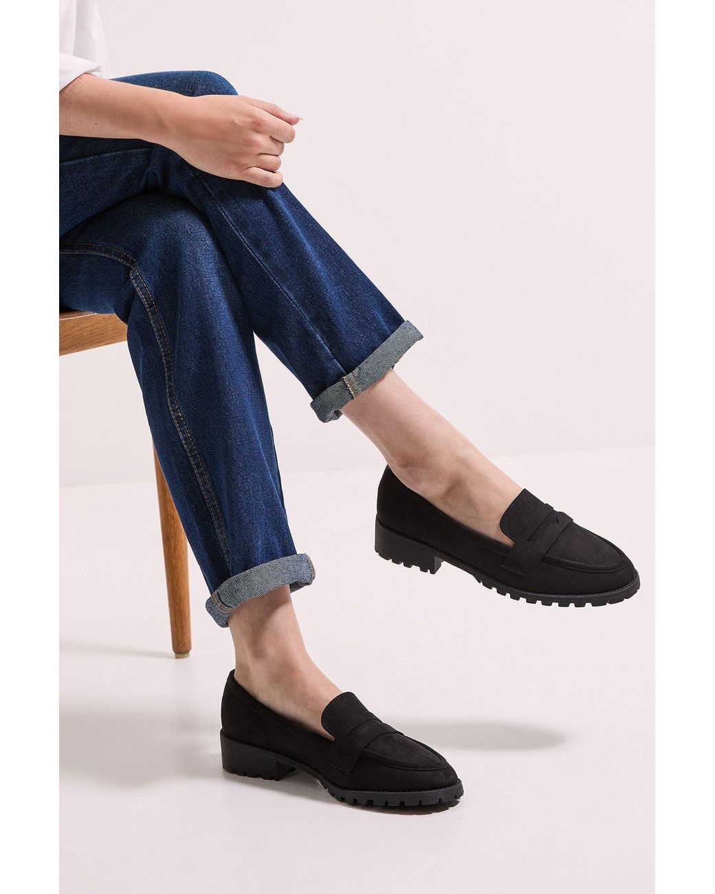 Dorothy Perkins Blue Leoni Chunky Loafers