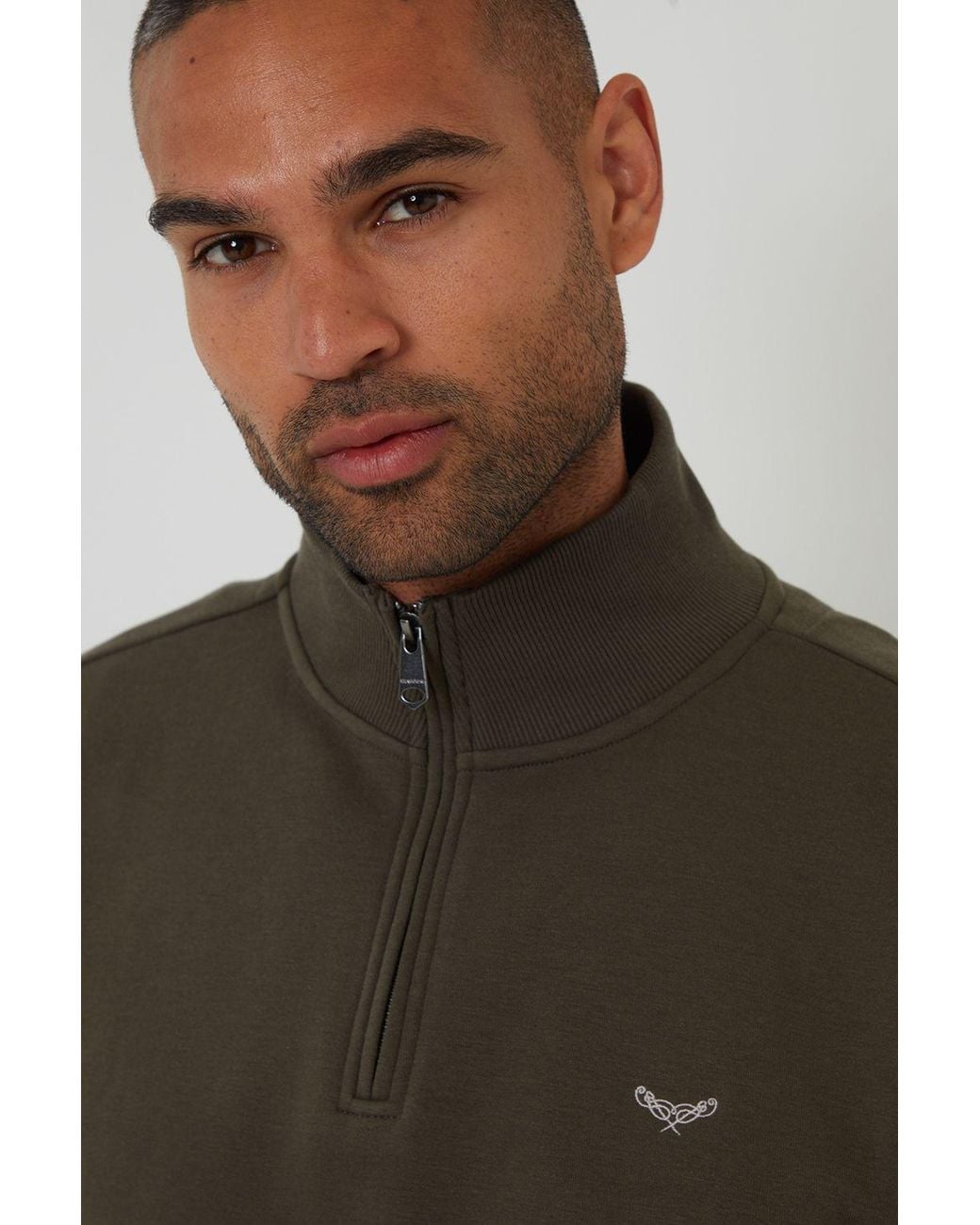 Threadbare Black 2 Pack Quarter Zip Sweatshirts for men