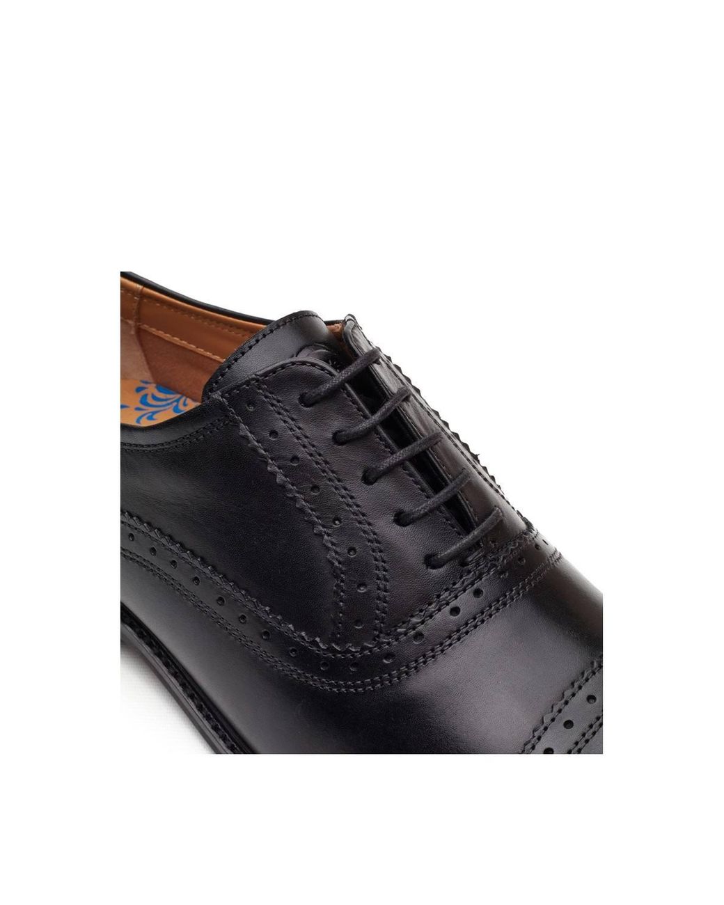 Base London Black Ascot Toe Cap Oxford Shoe for men