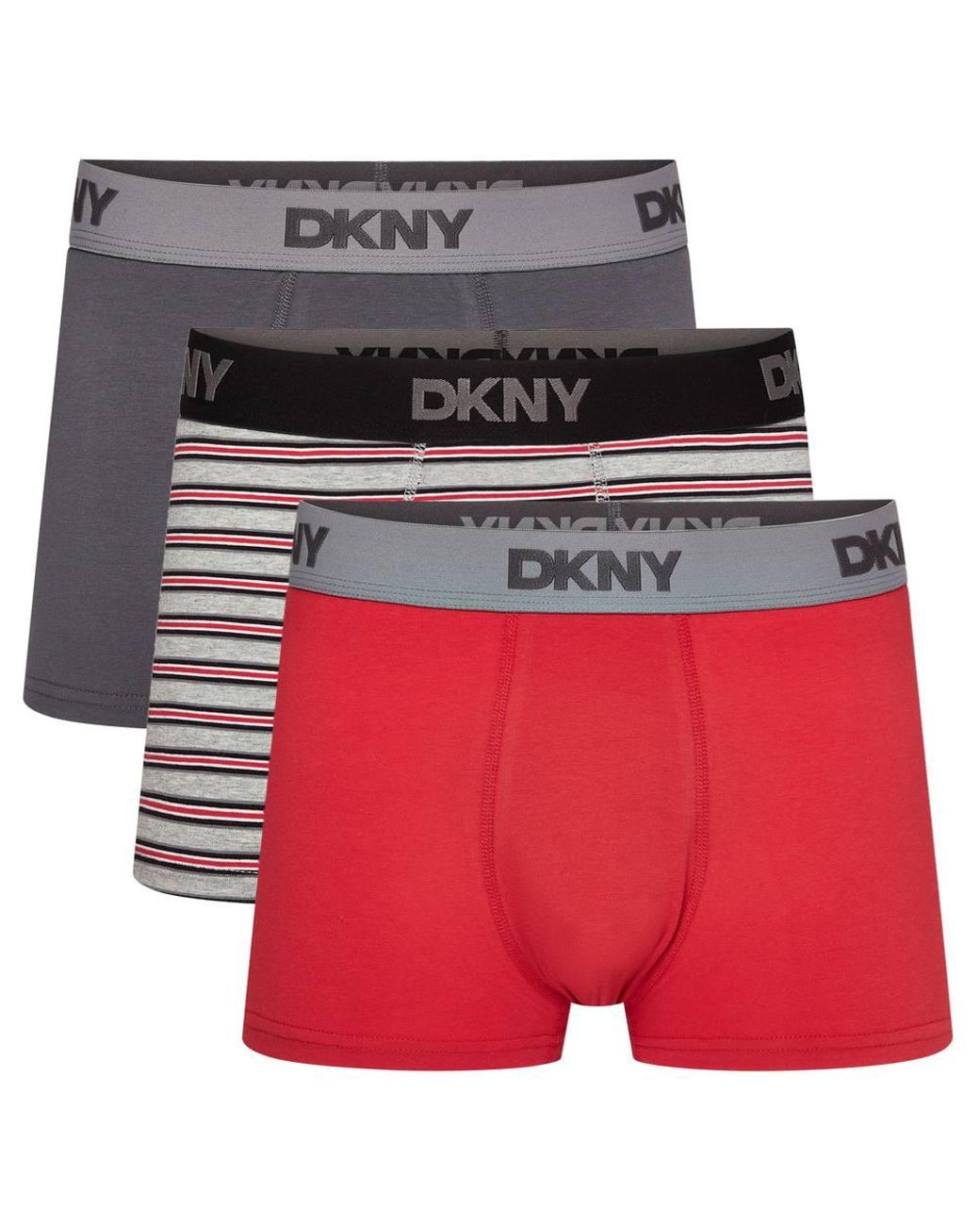 DKNY Red 3 Pack Olean Trunks for men