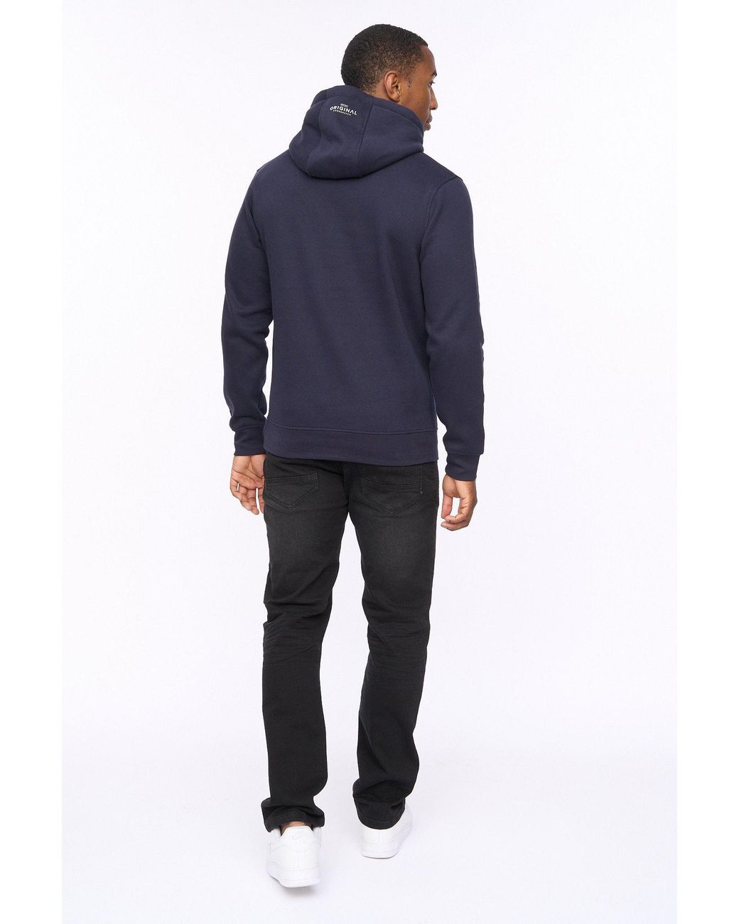 Crosshatch Blue Carrimoore Premium Graphic Hoodie With Soft-Touch & High Build Details for men