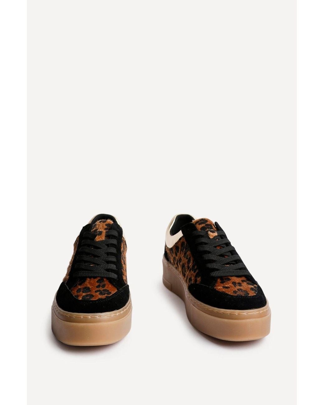 Linzi Yellow Nyra Leopard Print Trainers