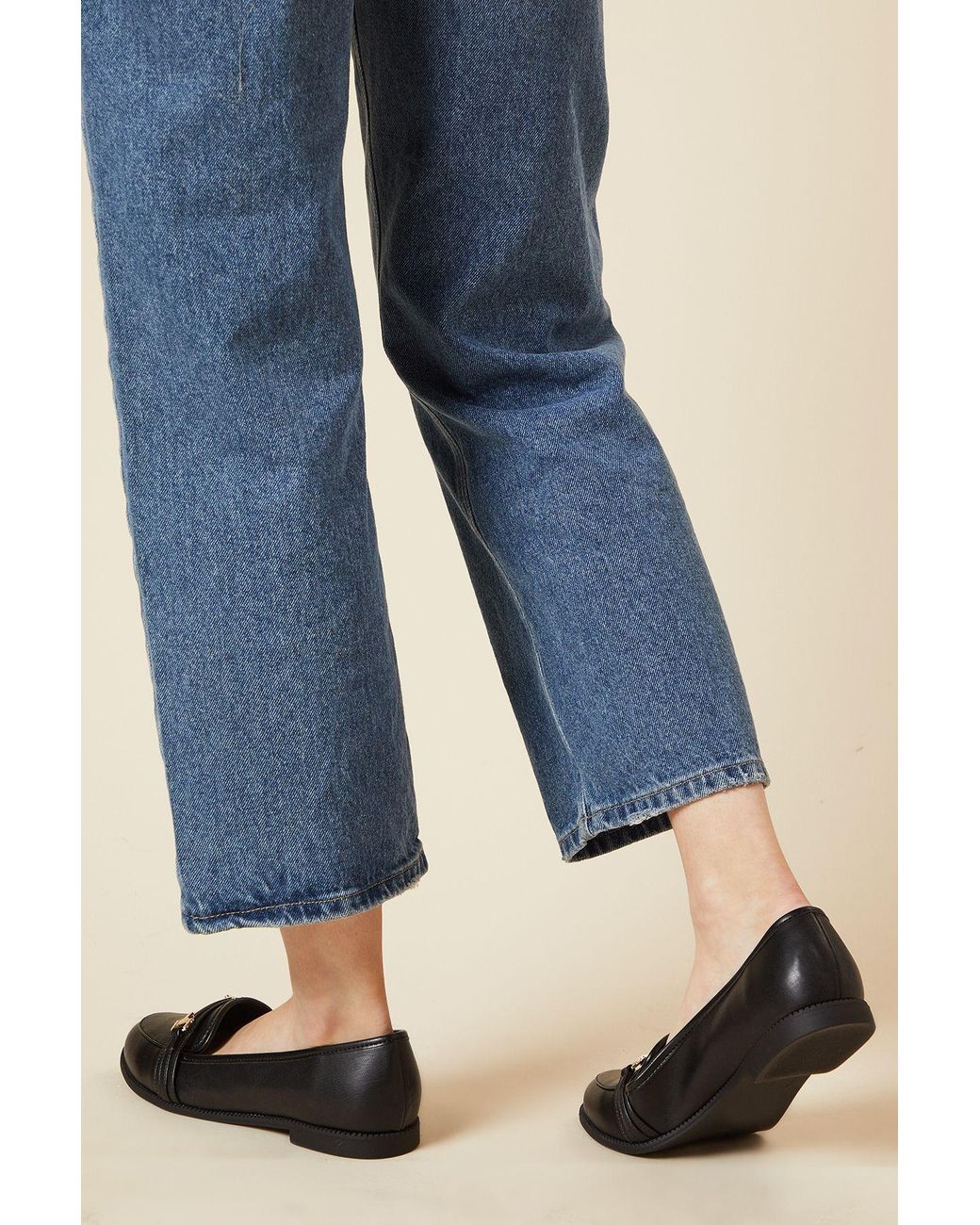 Dorothy Perkins Black Wide Fit Lora Snaffle Loafers