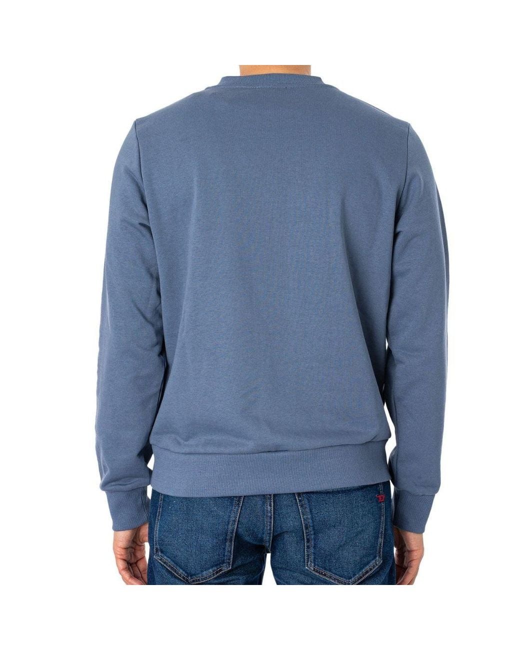 DIESEL Blue Distressed Dot Logo Sweatshirt for men