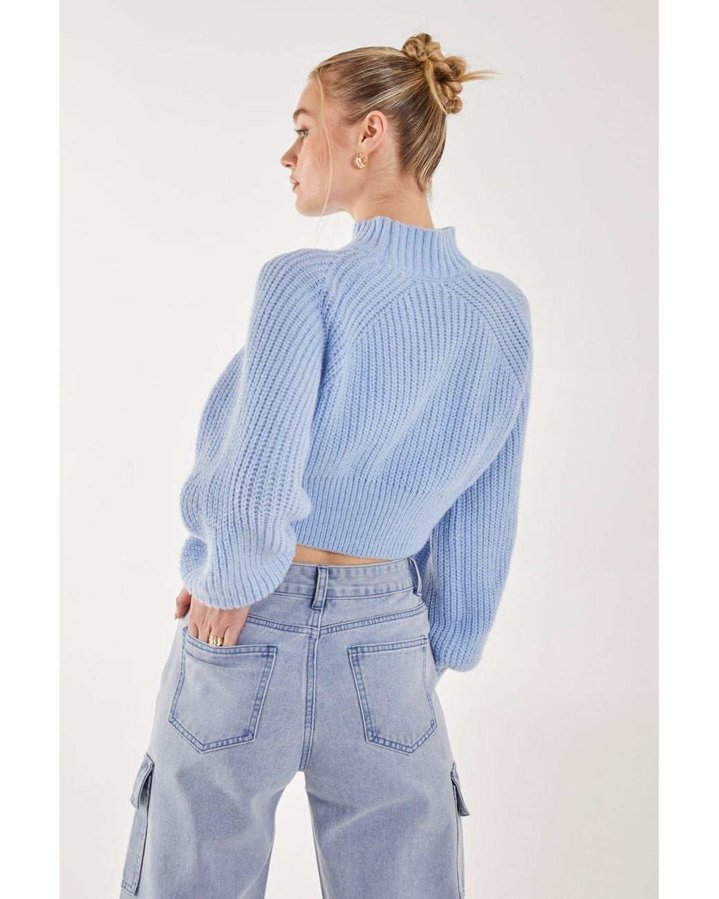 Pink Vanilla Blue High Neck Knitted Jumper