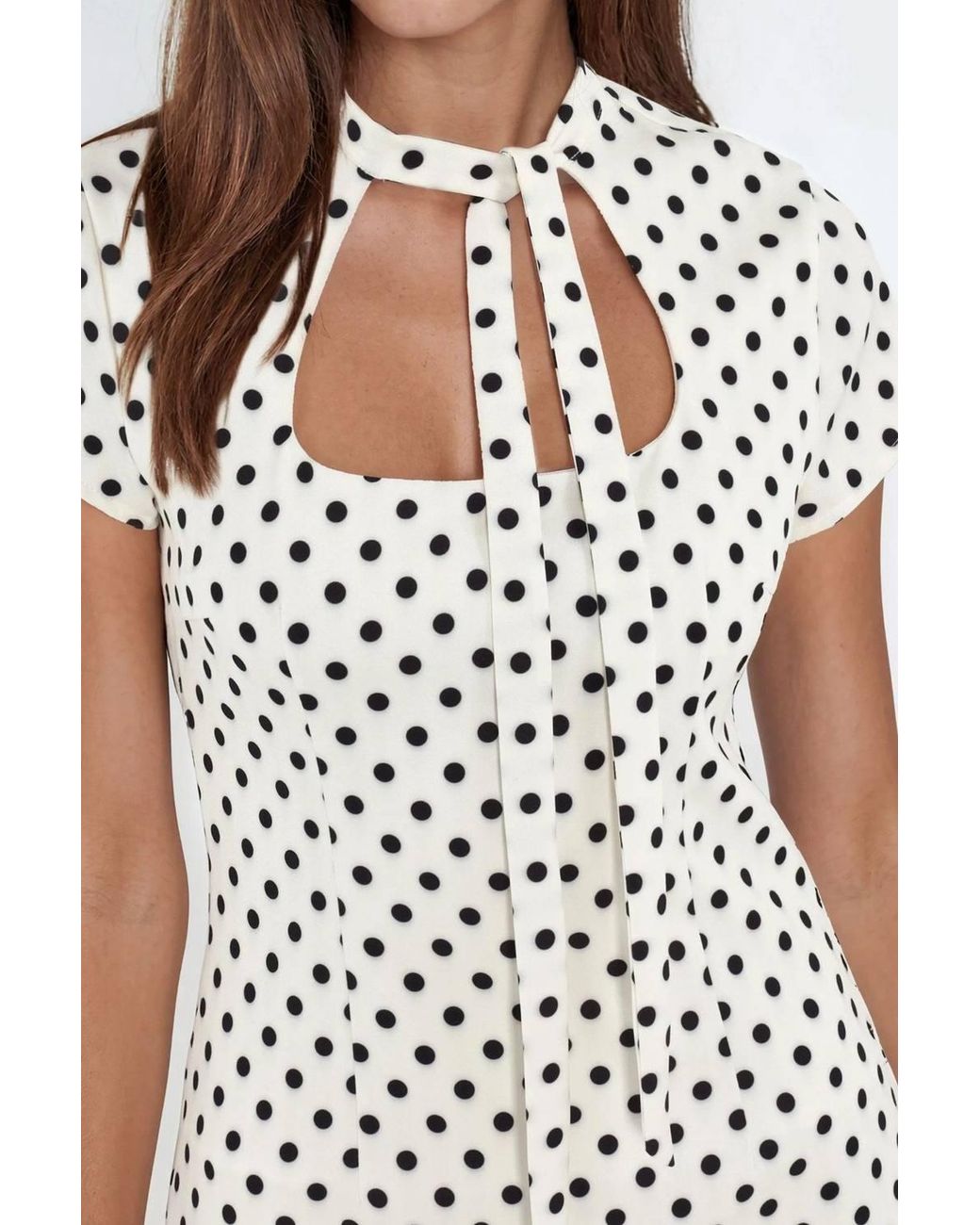 Hiccup Green U-Neck Polka Dot Mini Woven Dress