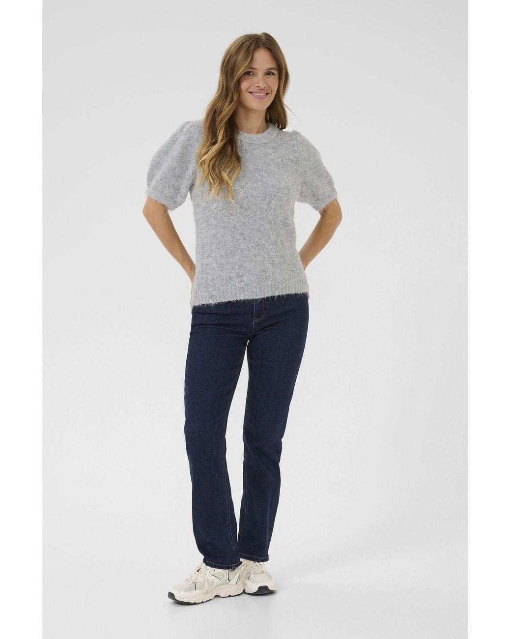 Kaffe Gray Kaemilie Tie Back Half Sleeves Pullover