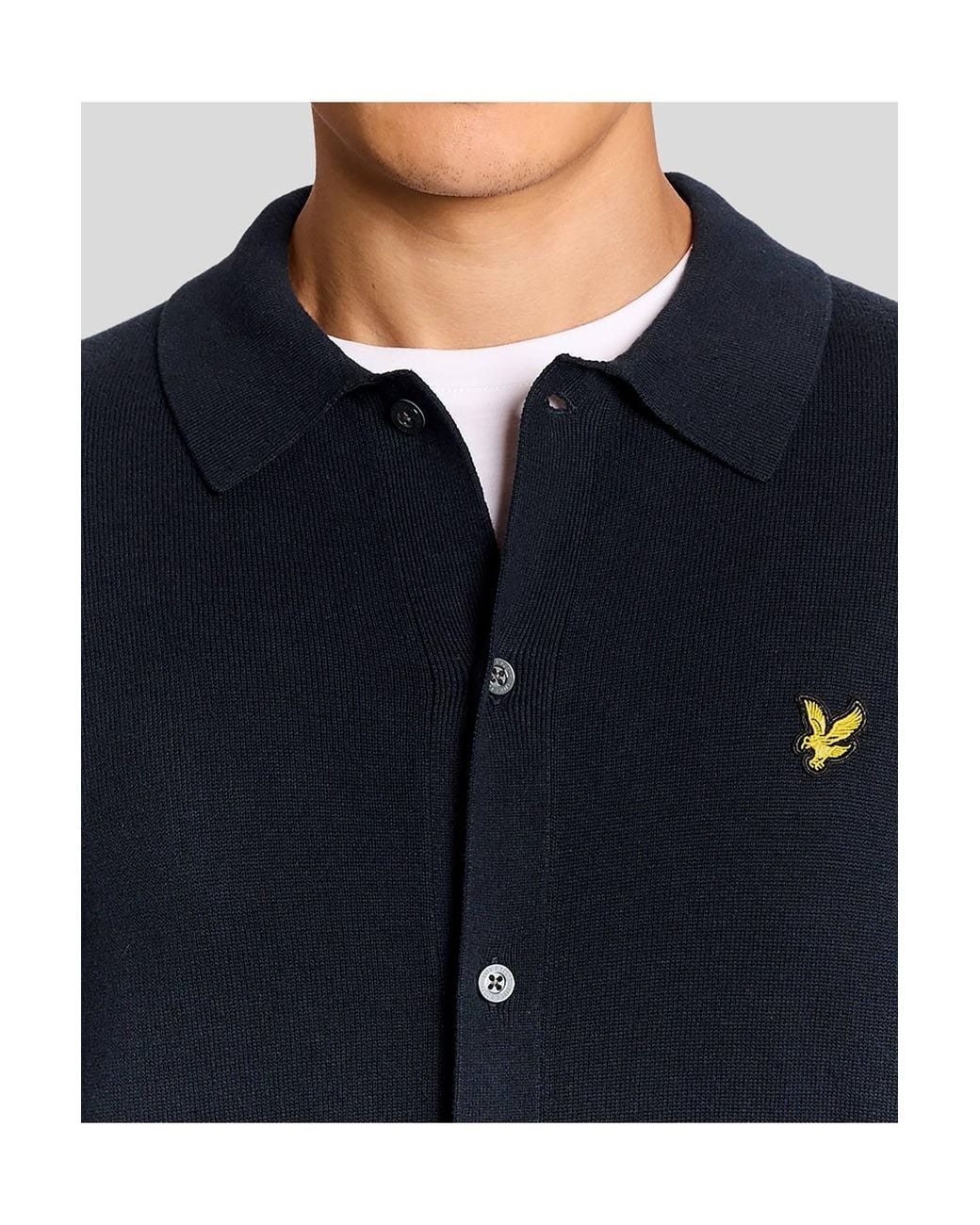 Lyle & Scott Blue Cotton Knitted Shirt for men
