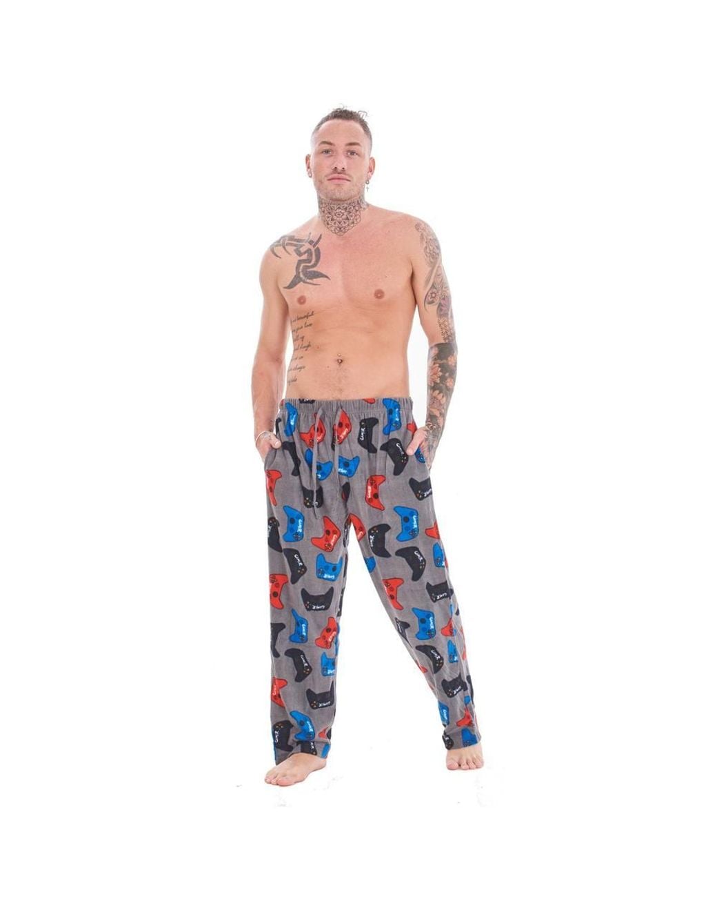 Keanu Blue Gamer Controller Lounge Pants Pack Of 2 for men